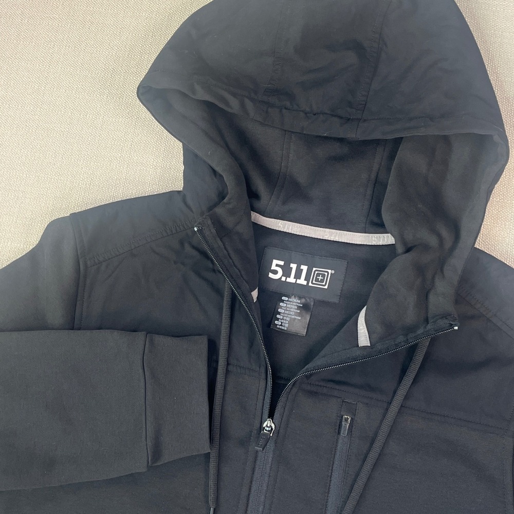 5.11 Tactical Full Zip Hoodie Mens Medium Black 78040-019 Fleece Jacket